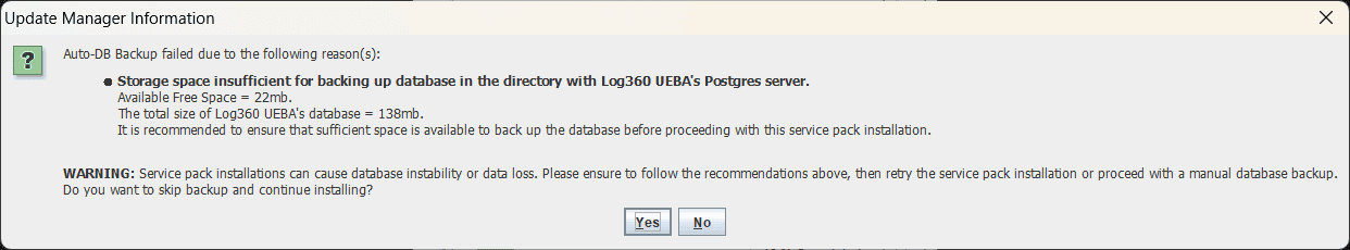 Auto database backup