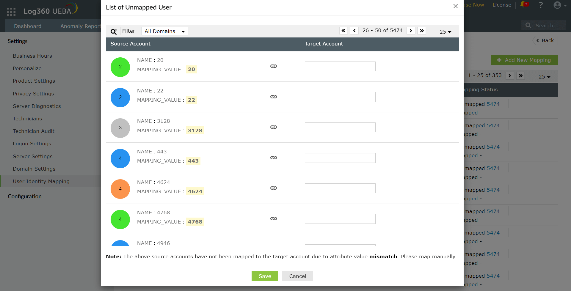 User Identity Mapping (UIM)