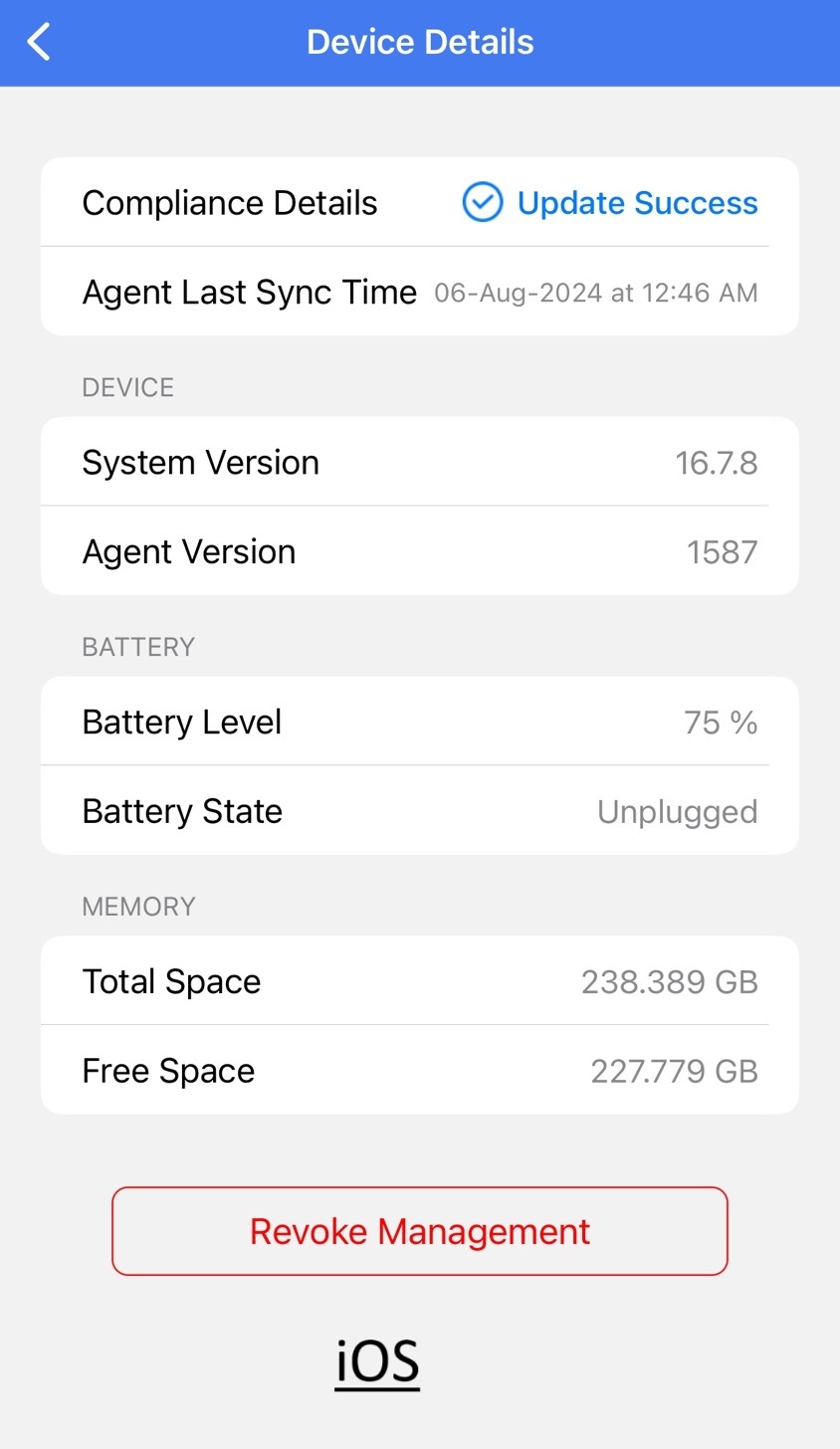 iOS Revoke Management