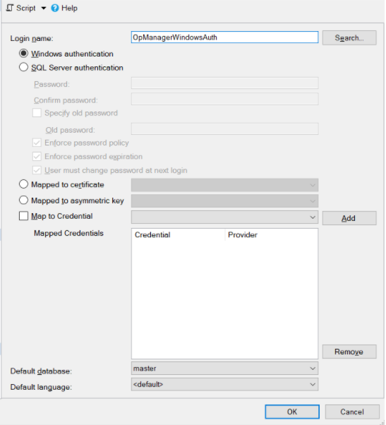 MSSQL Server Configuration for Network Configuration Manager