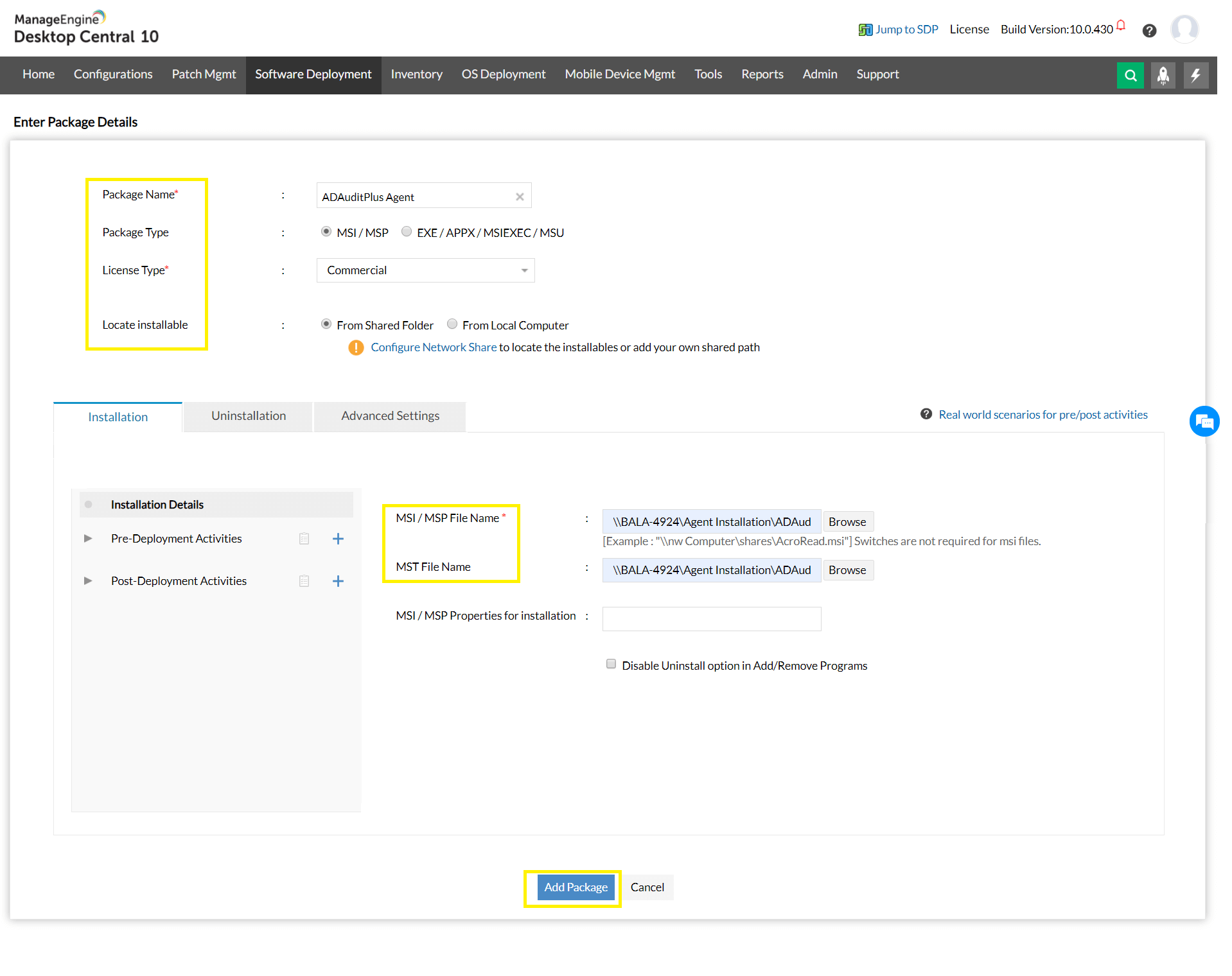 ADAuditPlus Agent Configuration Setup
