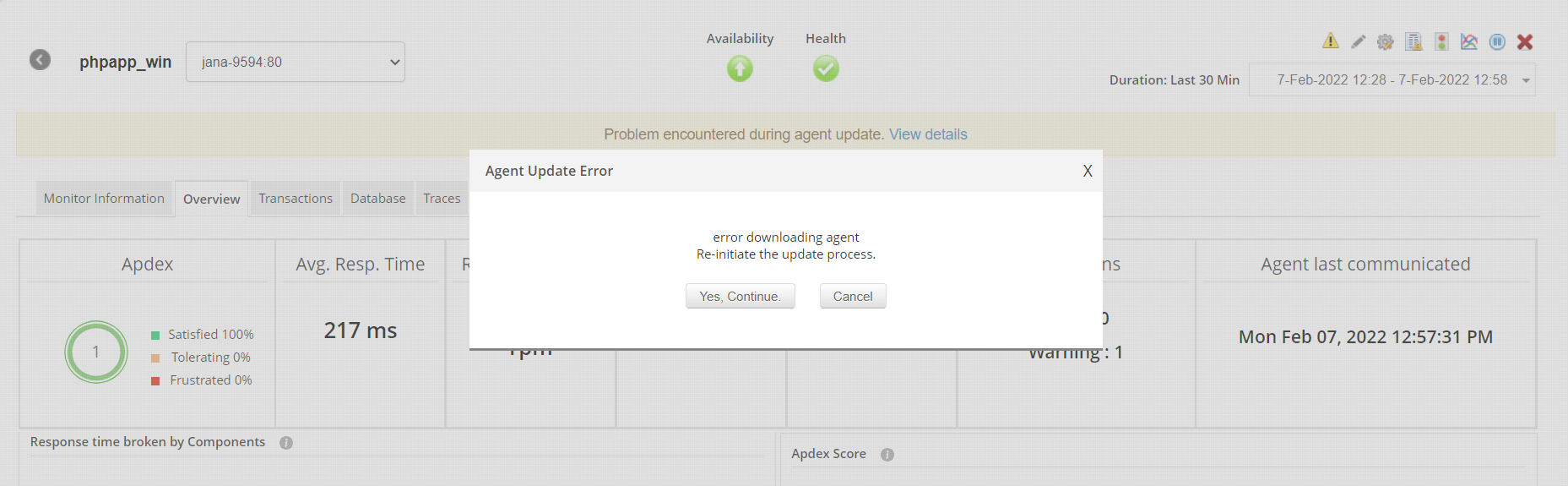 PHP agent manual upgrade failure in APM Insight