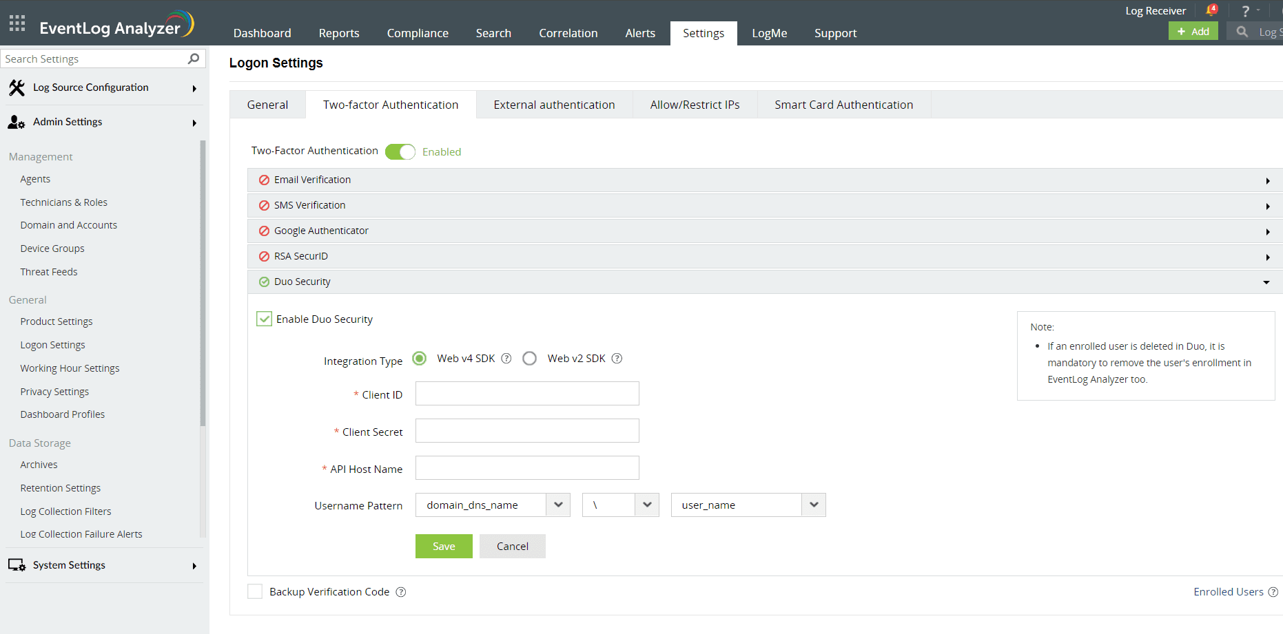 Duo Security Configuration