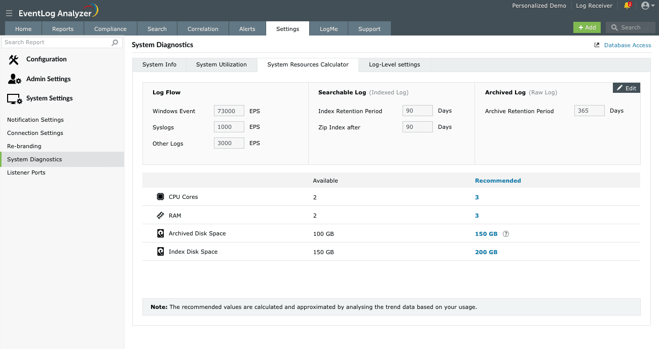 System Resource Calculator