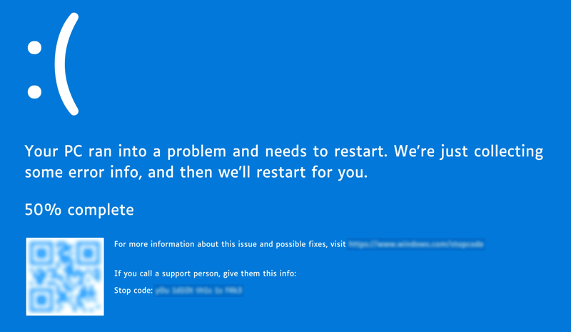 Blue screen of death