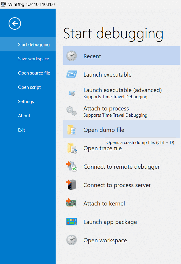 Viewing and accessing Windows crash logs in Windows 11 using WinDbg