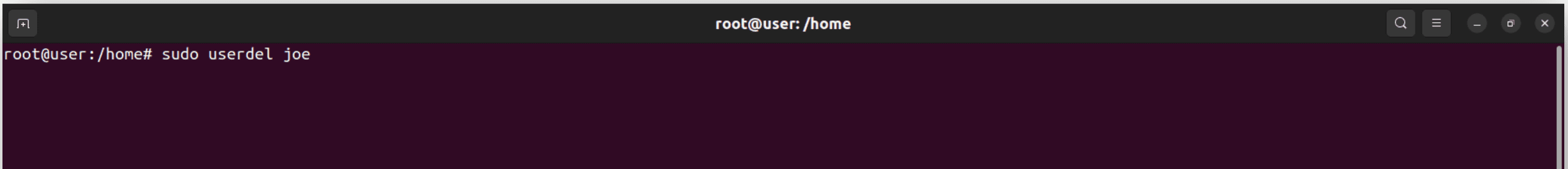 delete user in linux