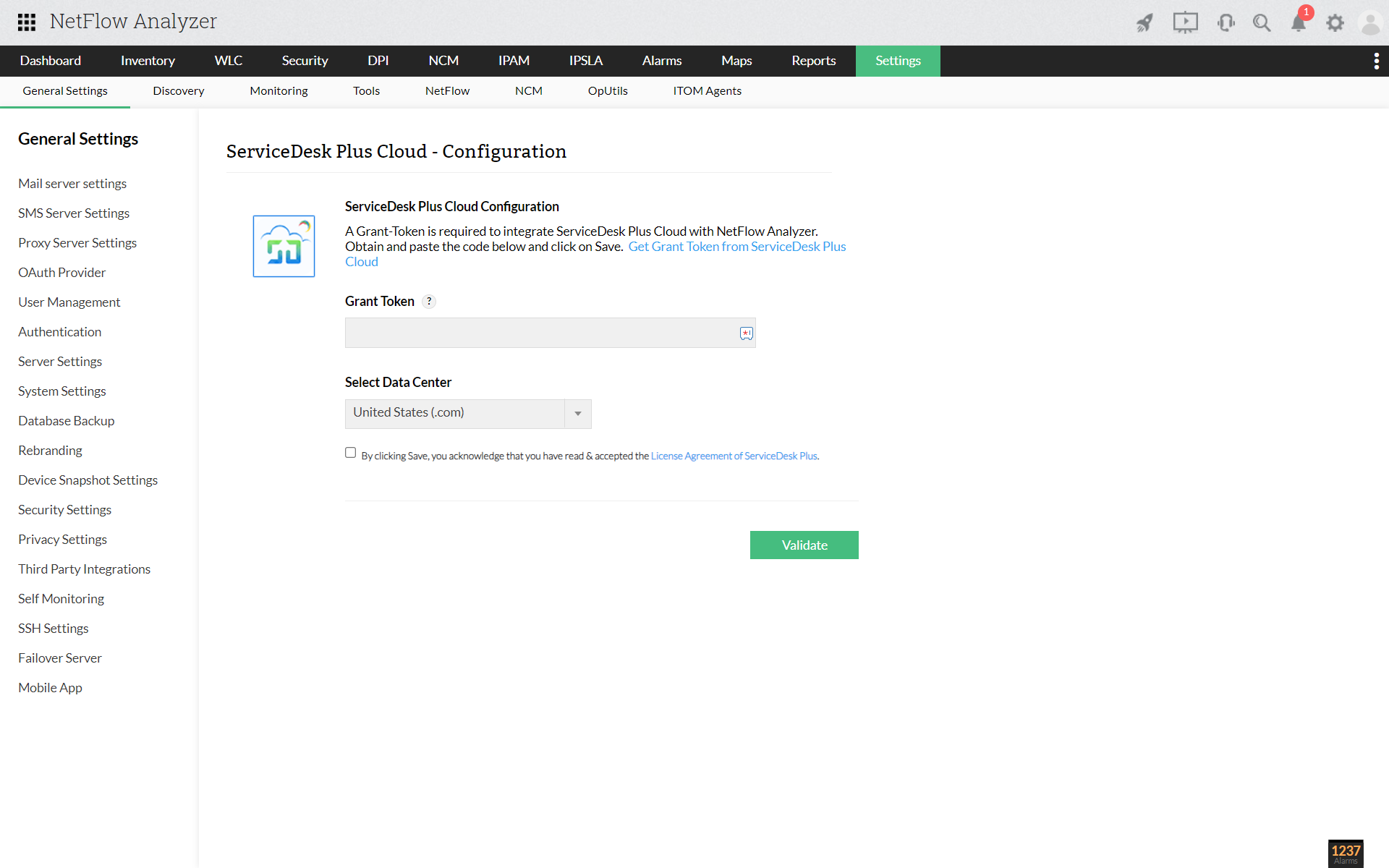 Integrating ServiceDesk Plus Cloud with NetFlow Analyzer