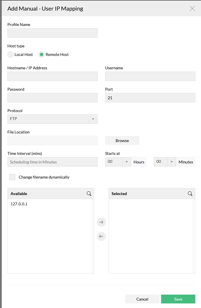 Manual Mapping - ManageEngine Netflow Anlayzer