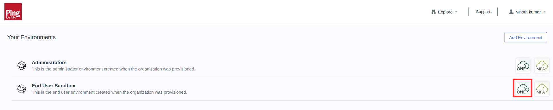 PingOne SSO in ADSelfService Plus.