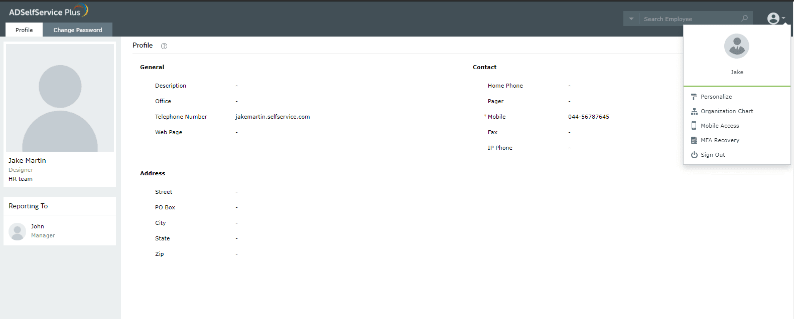 Generating backup verification codes in ADSelfService Plus