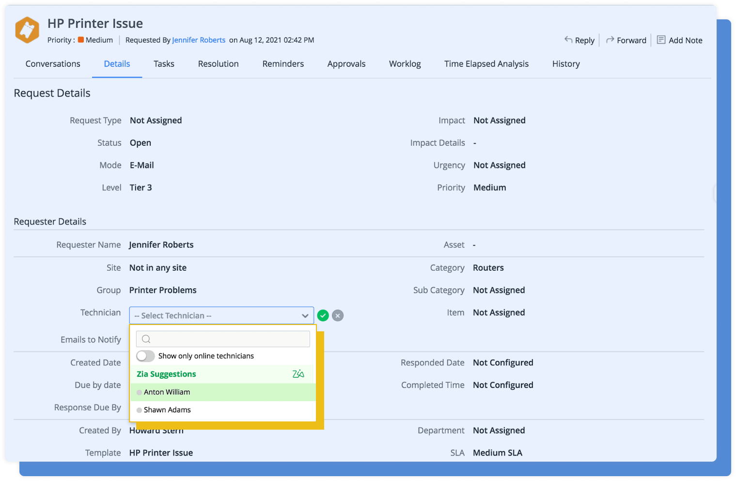 Ticket routing automation