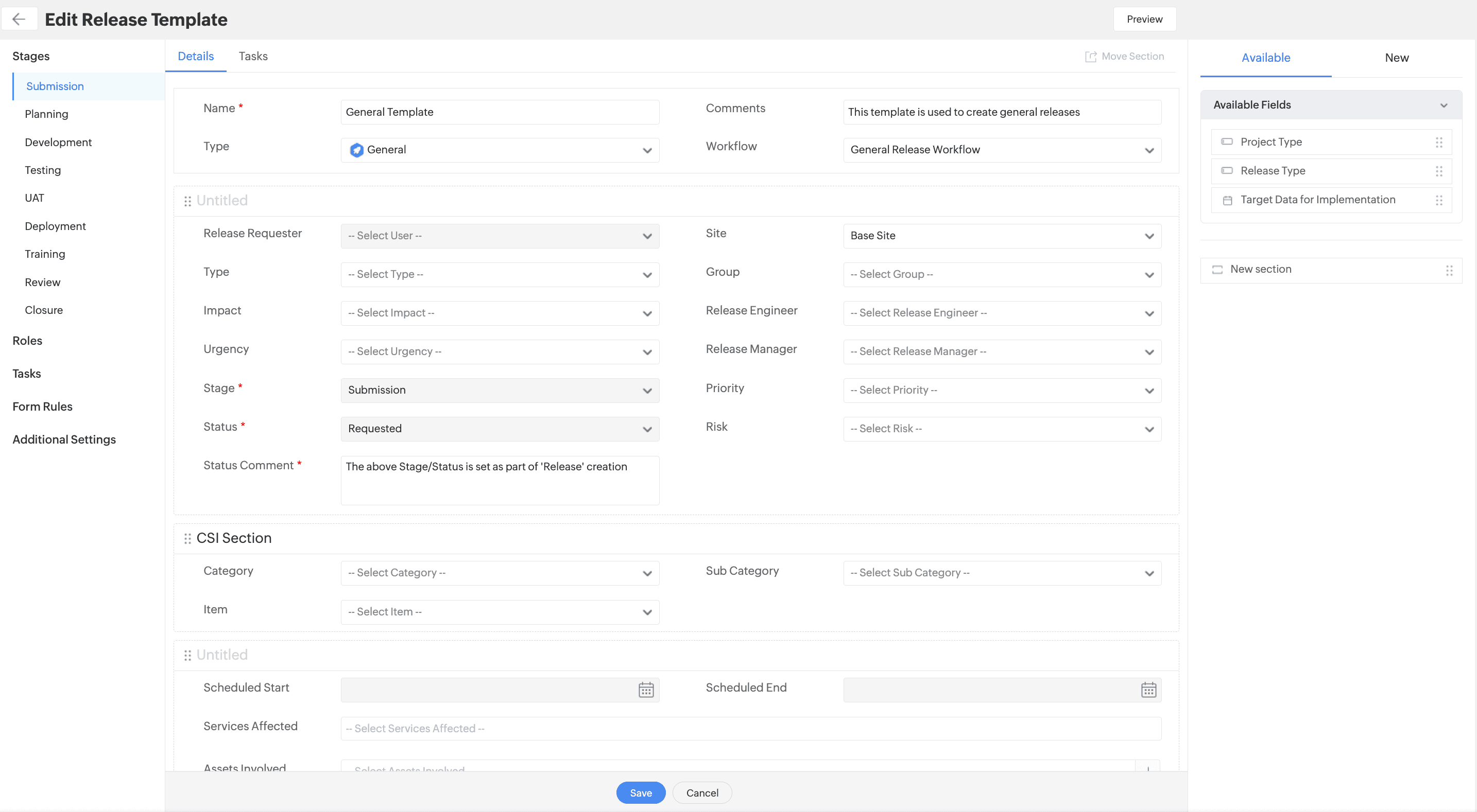 Release Template Enhancements Phase