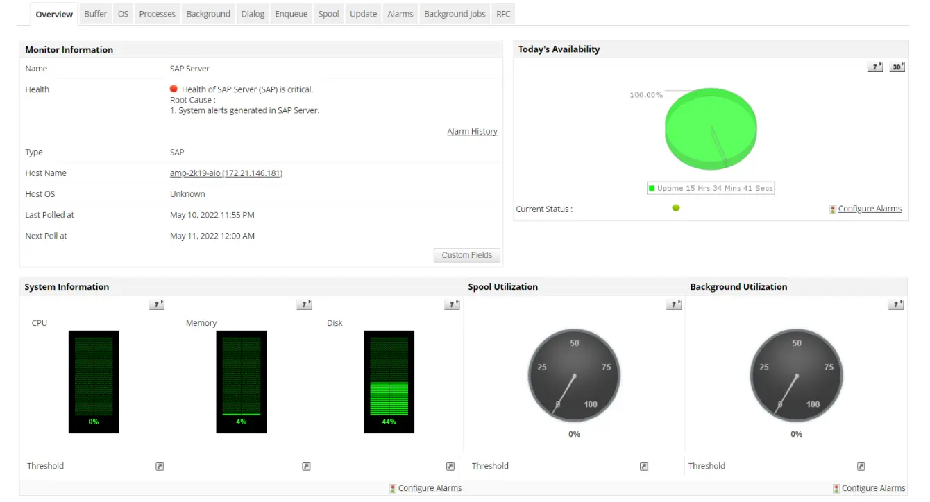 SAP Monitoring - ManageEngine Applications Manager