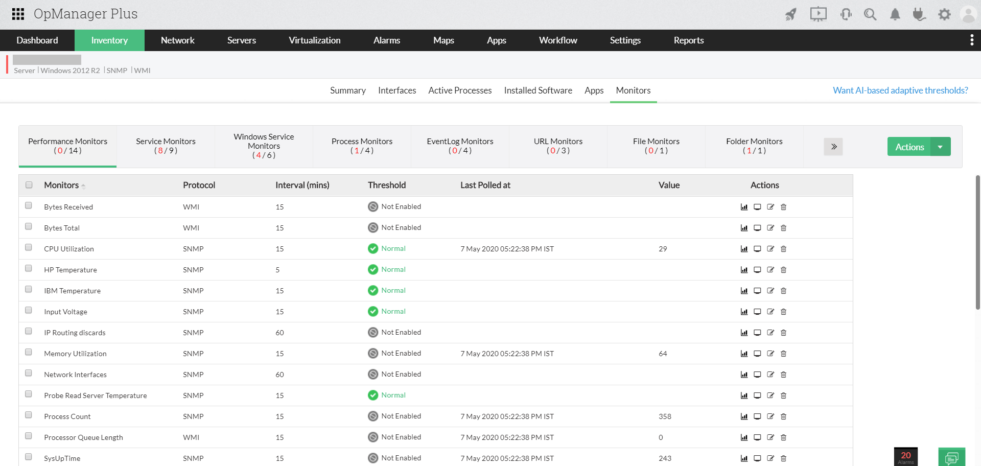 DCIM Tools - ManageEngine OpManager Plus