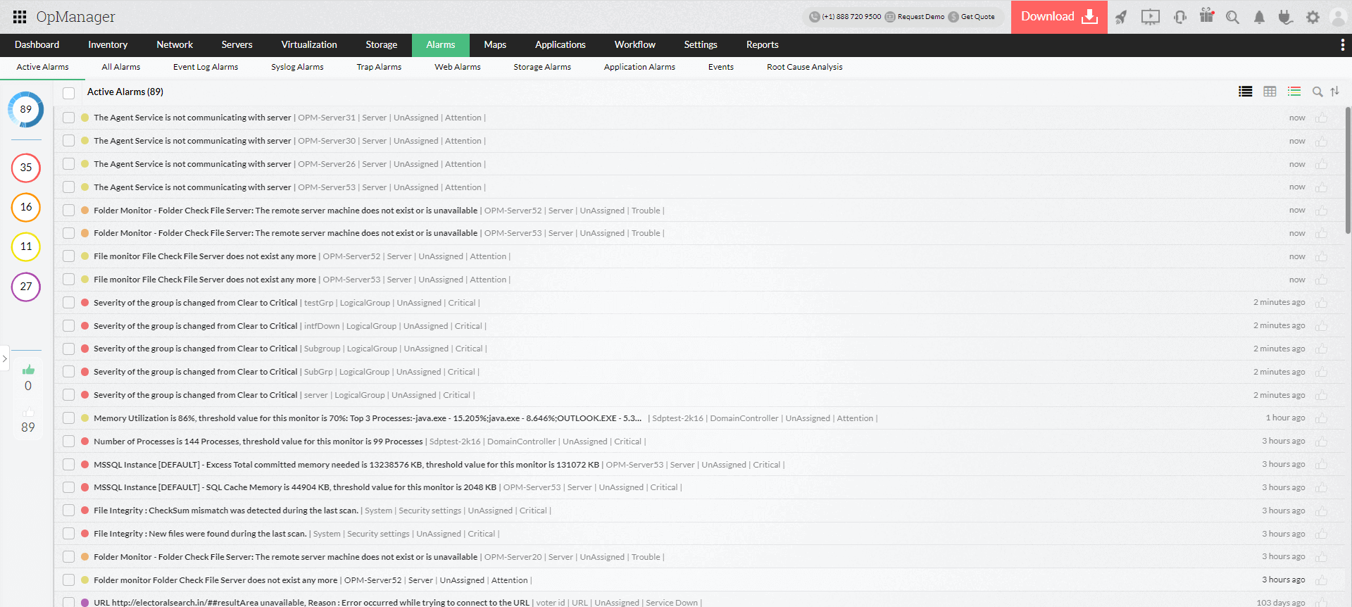 Fault Monitoring - ManageEngine OpManager