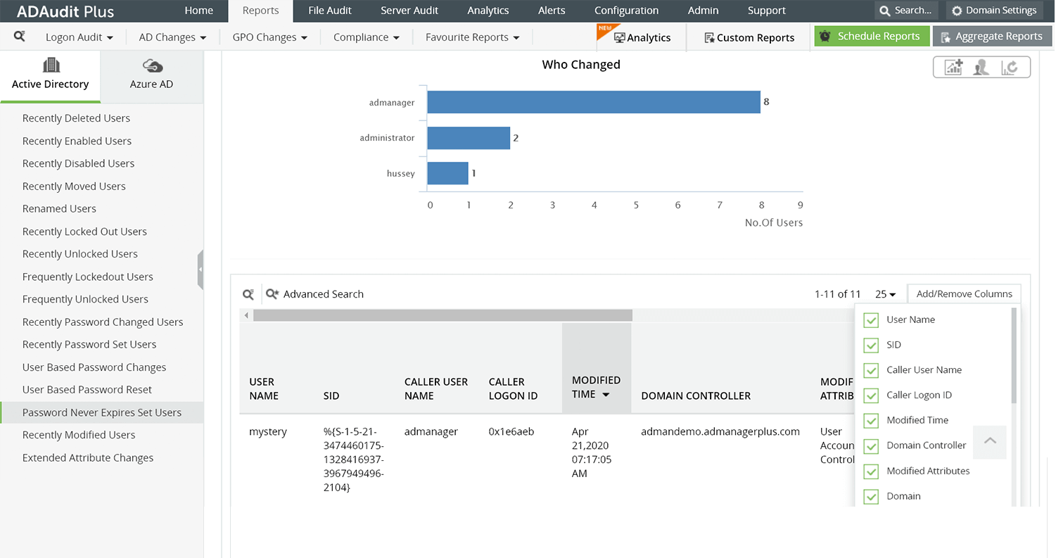 Herramienta de monitoreo de Active Directory