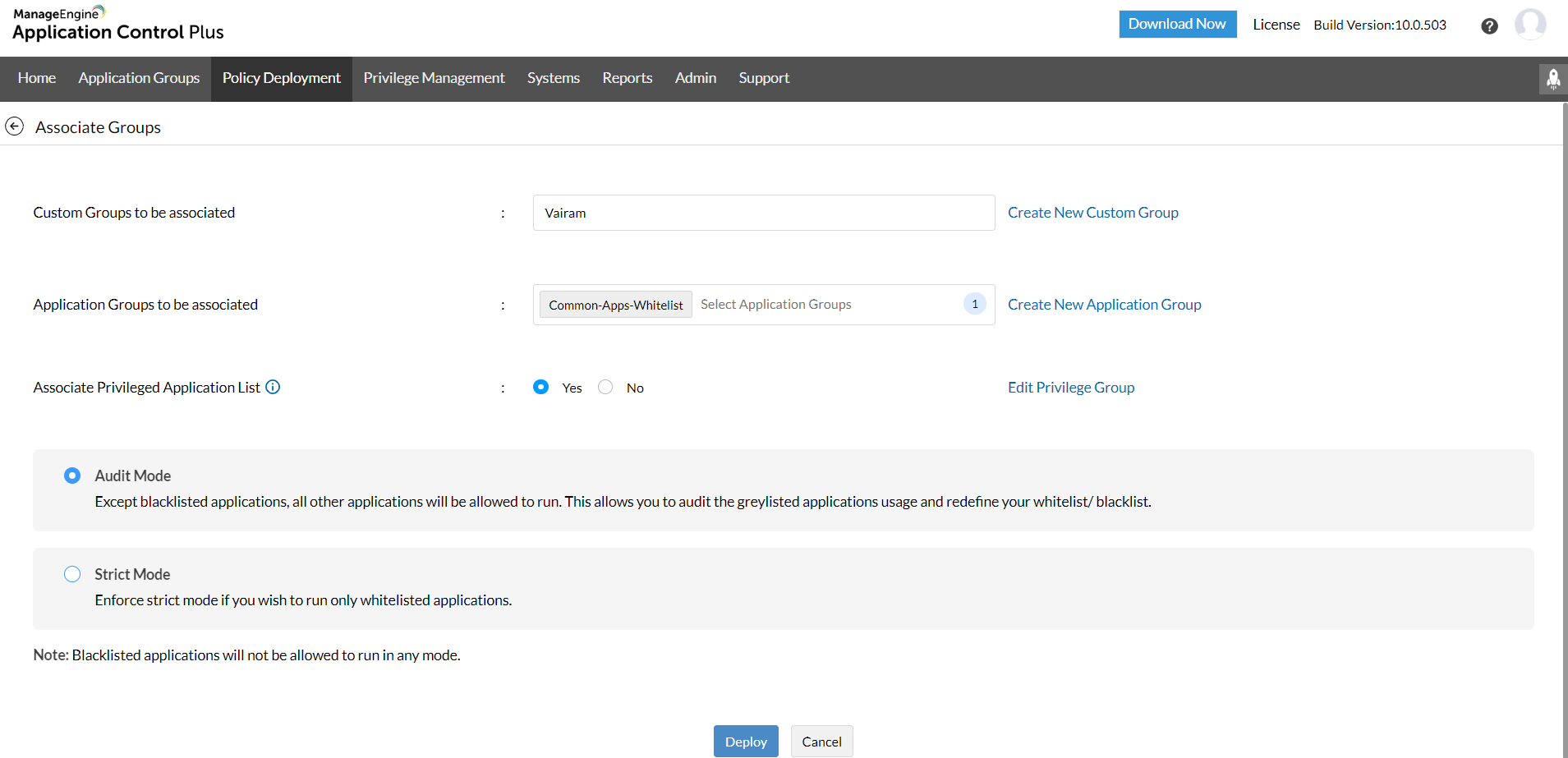 Dashboard para habilitar el acceso privilegiado