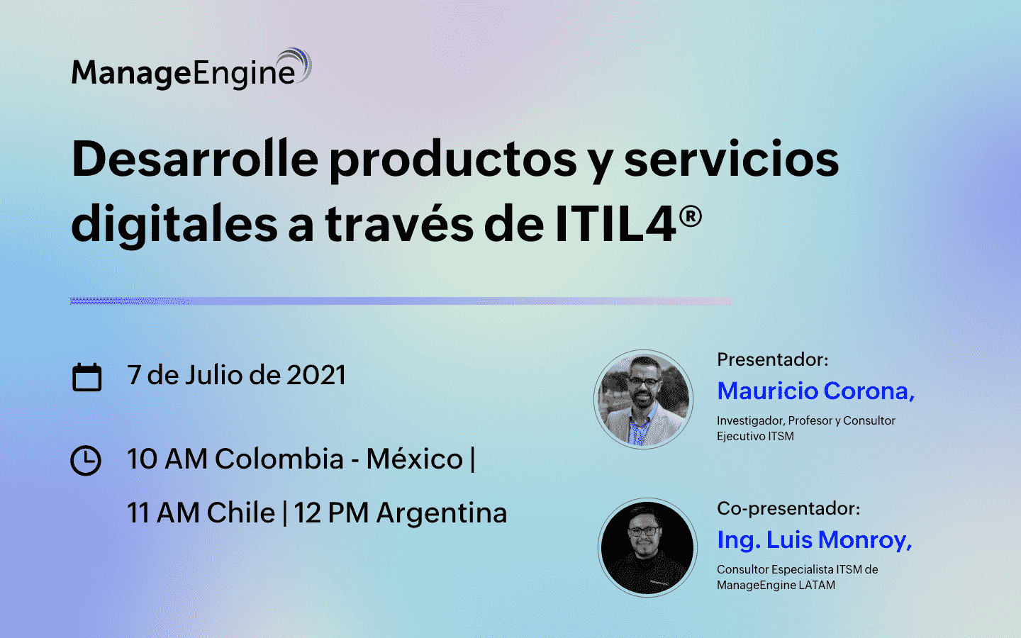 Webinar ¡desarrolle Productos Y Servicios Digitales A Través De Ti Manageengine