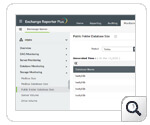 Dashboard de monitoreo del tamaño de la base de datos de carpetas públicas - ManageEngine Exchange Reporter Plus