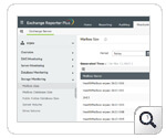Dashboard de monitoreo del tamaño del buzón - ManageEngine Exchange Reporter Plus