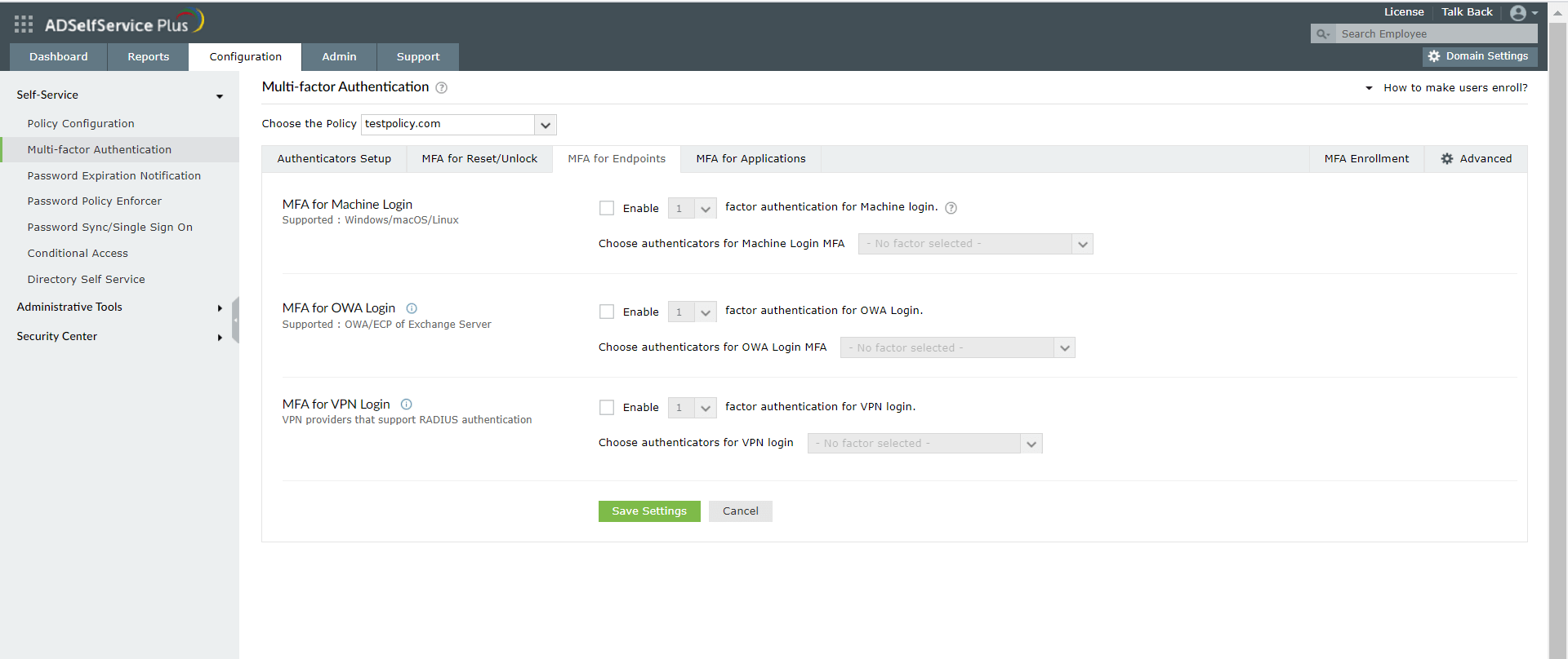 MFA for endpoints