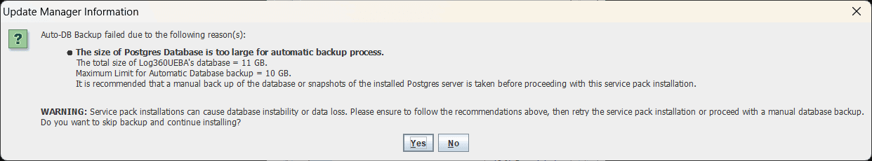 Auto database backup