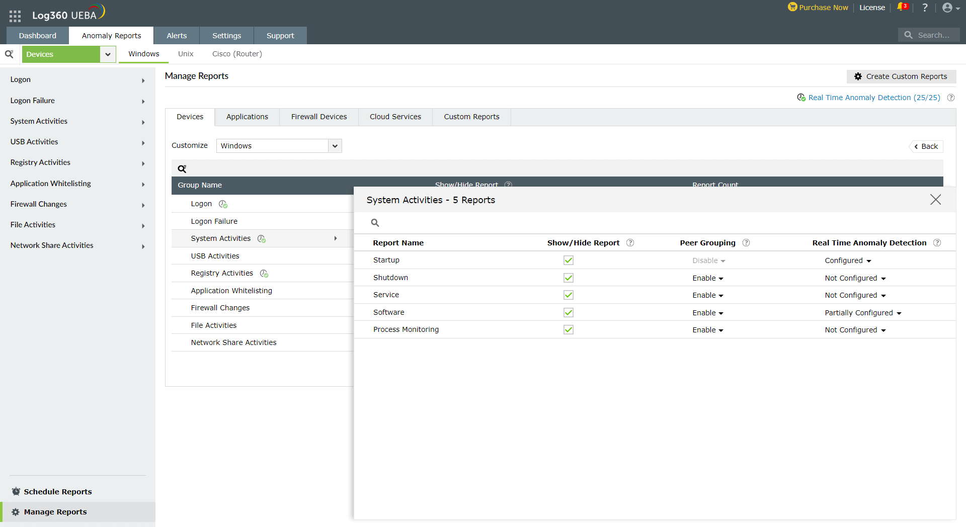 Here are the steps to manage reports