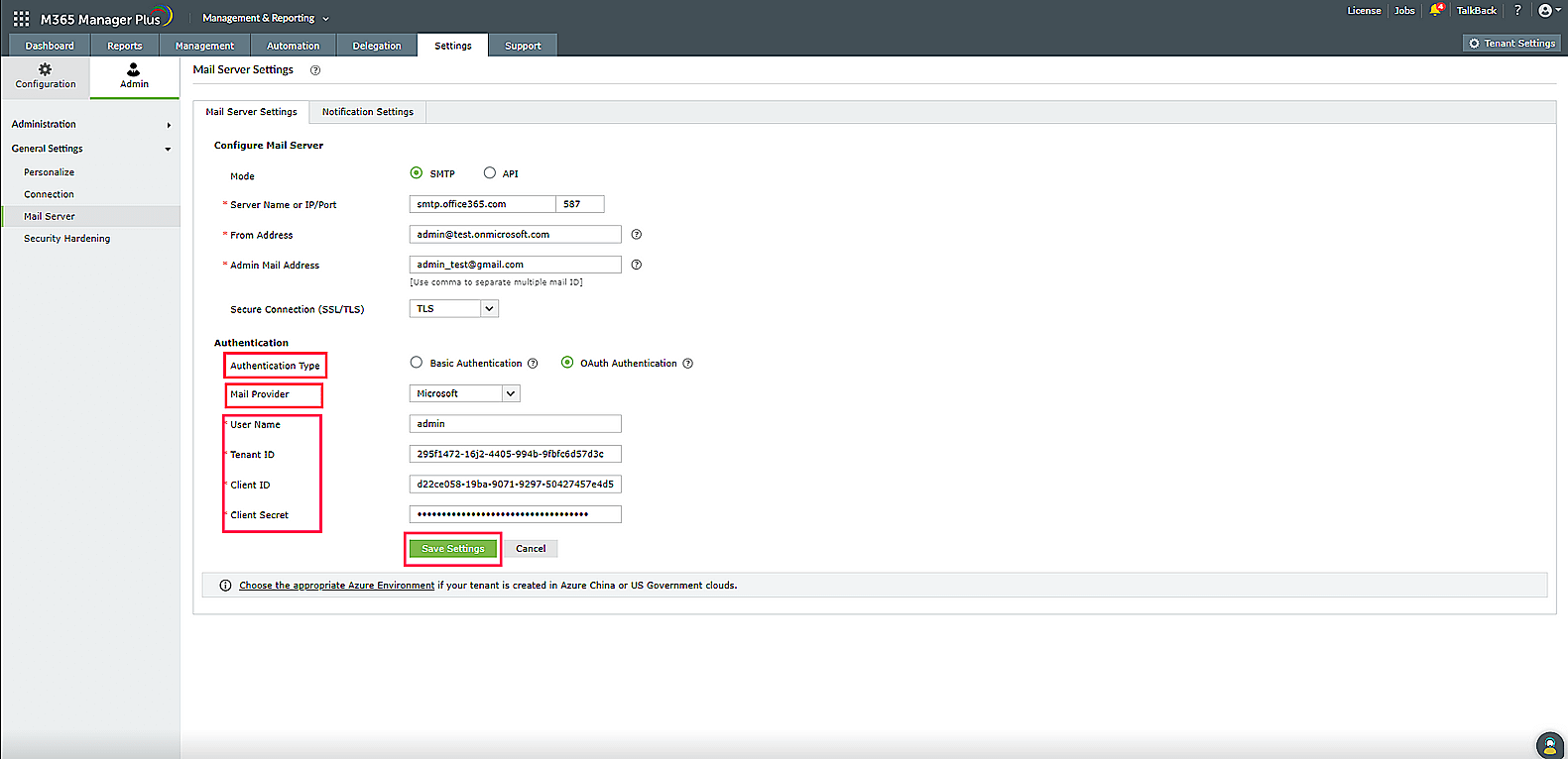 Mail Server Configuration using SMTP