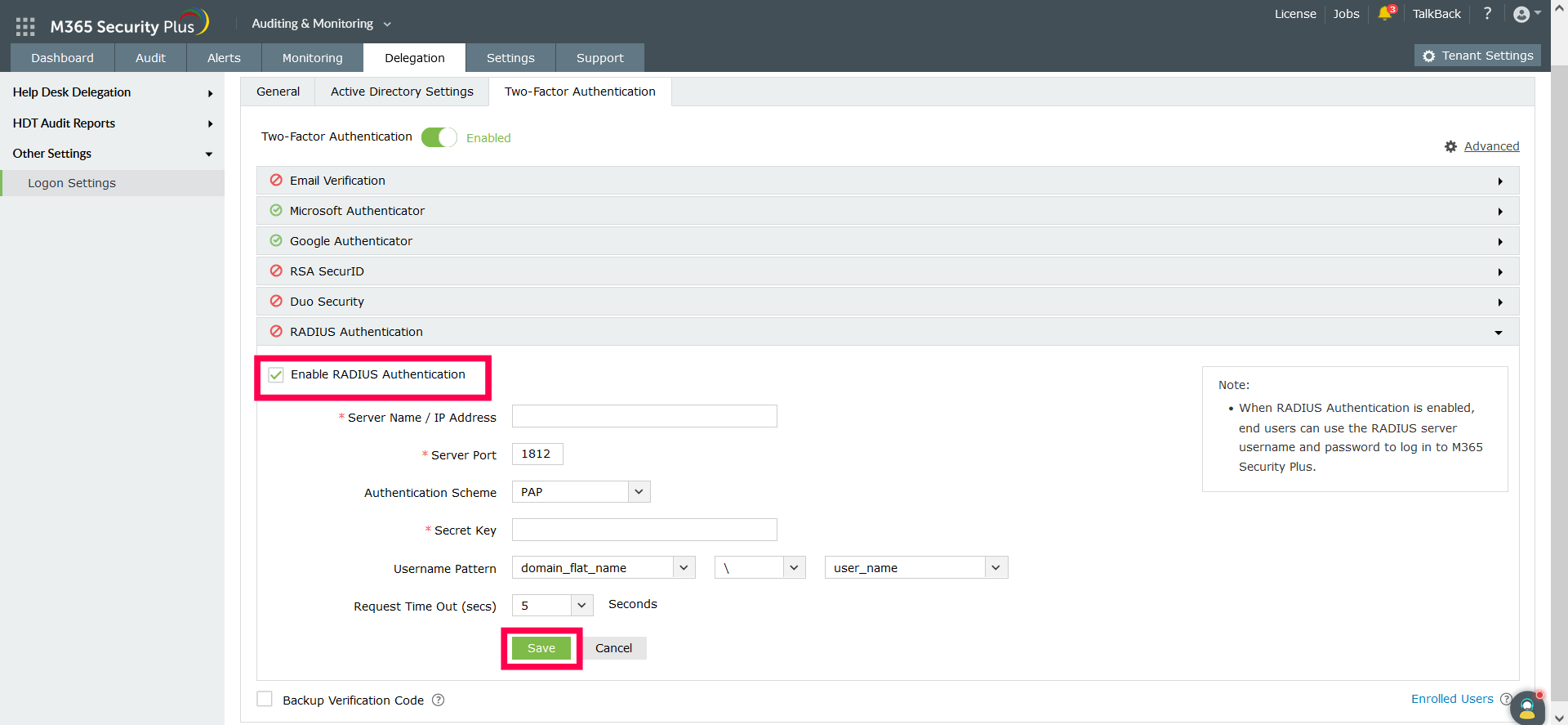 RADIUS Authentication