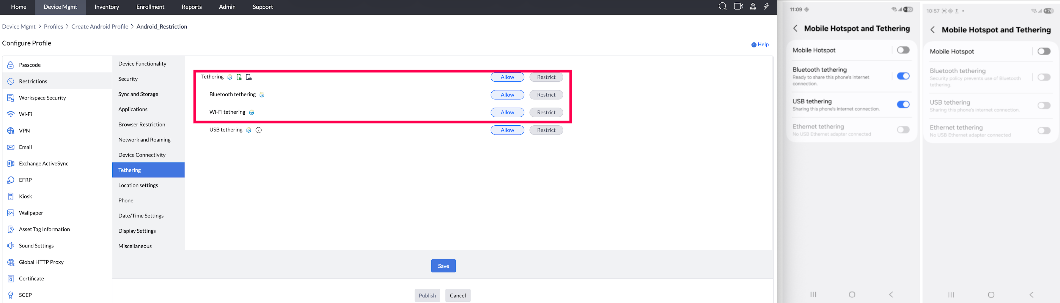 Wi-Fi Tethering