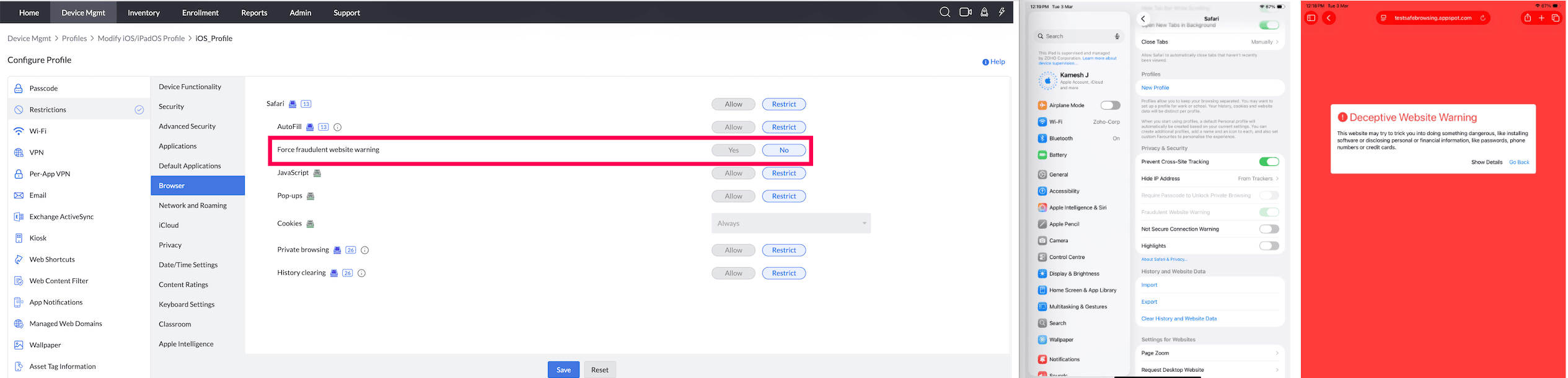 Fraudulent Website Warning