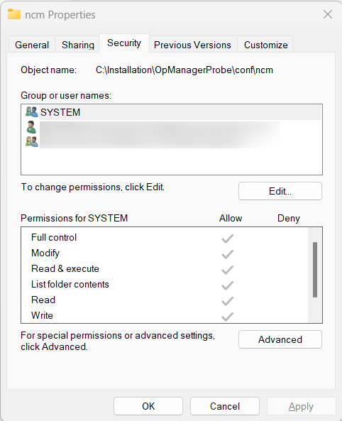 Write permission denied support ManageEngine Network