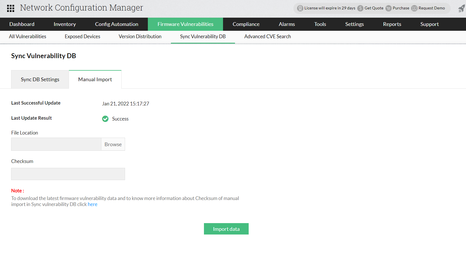 Firmware Vulnerabilities in v12 - Network Configuration Manager Help