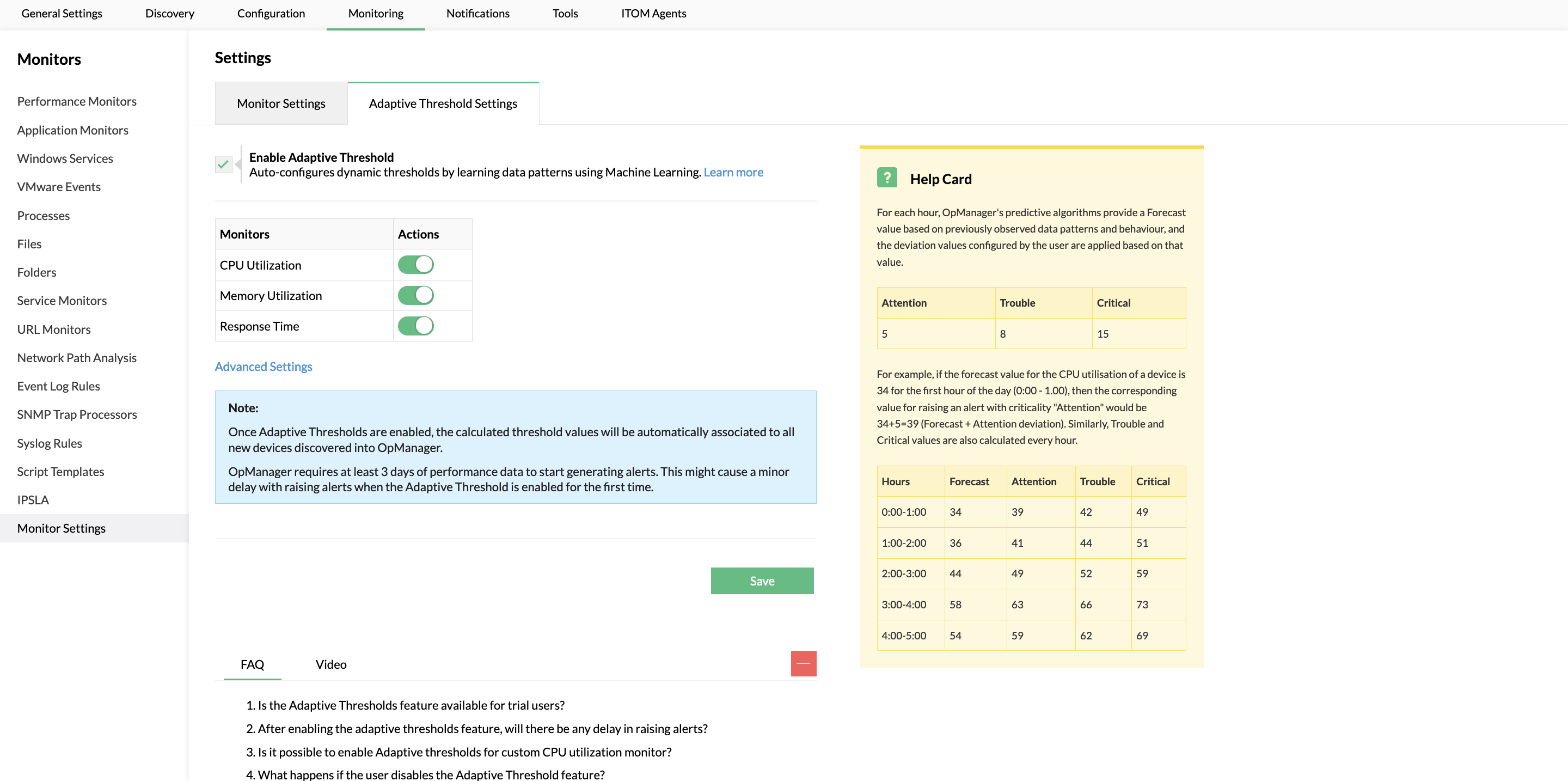 MSP Adaptive Thresholds