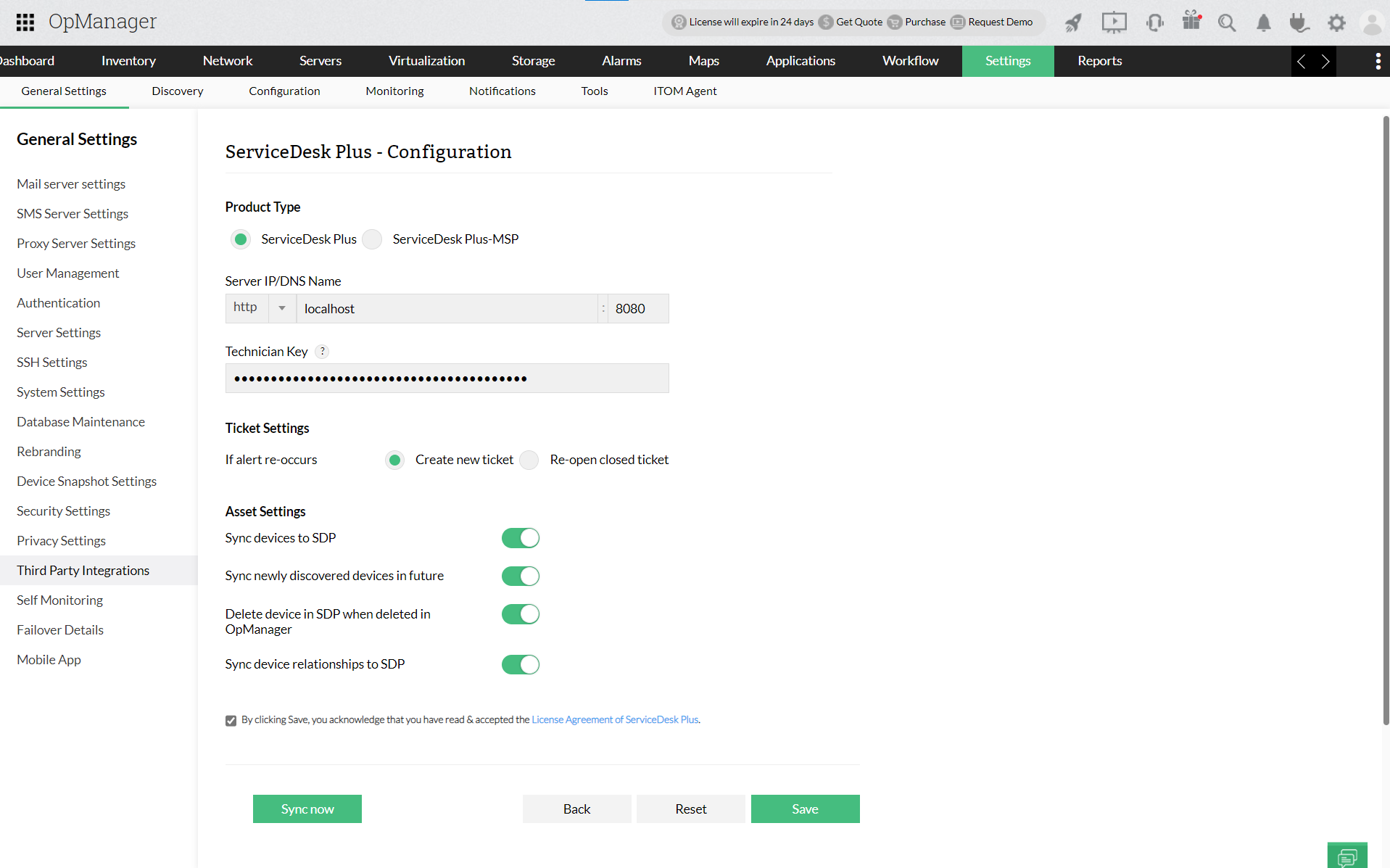 Syncing layer2 relationships from OpManager to SDP