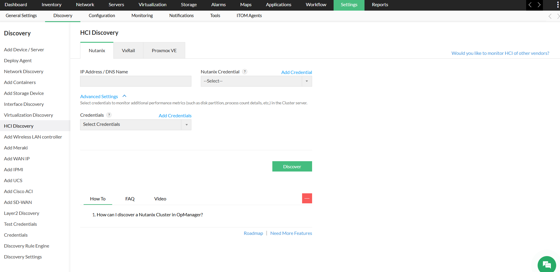 Adding a Nutanix cluster | OpManager help
