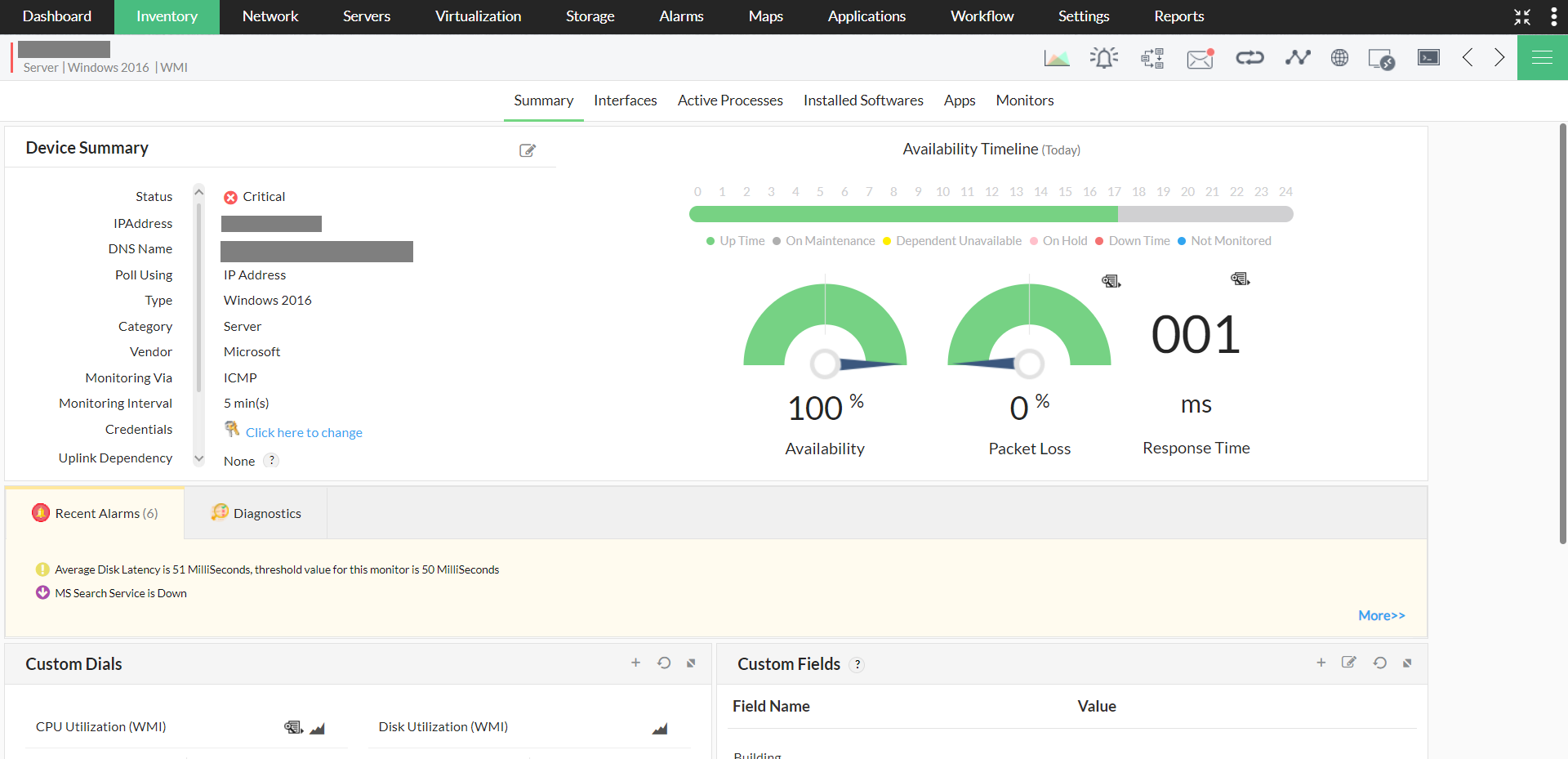 MS SQL monitoring in OpManager