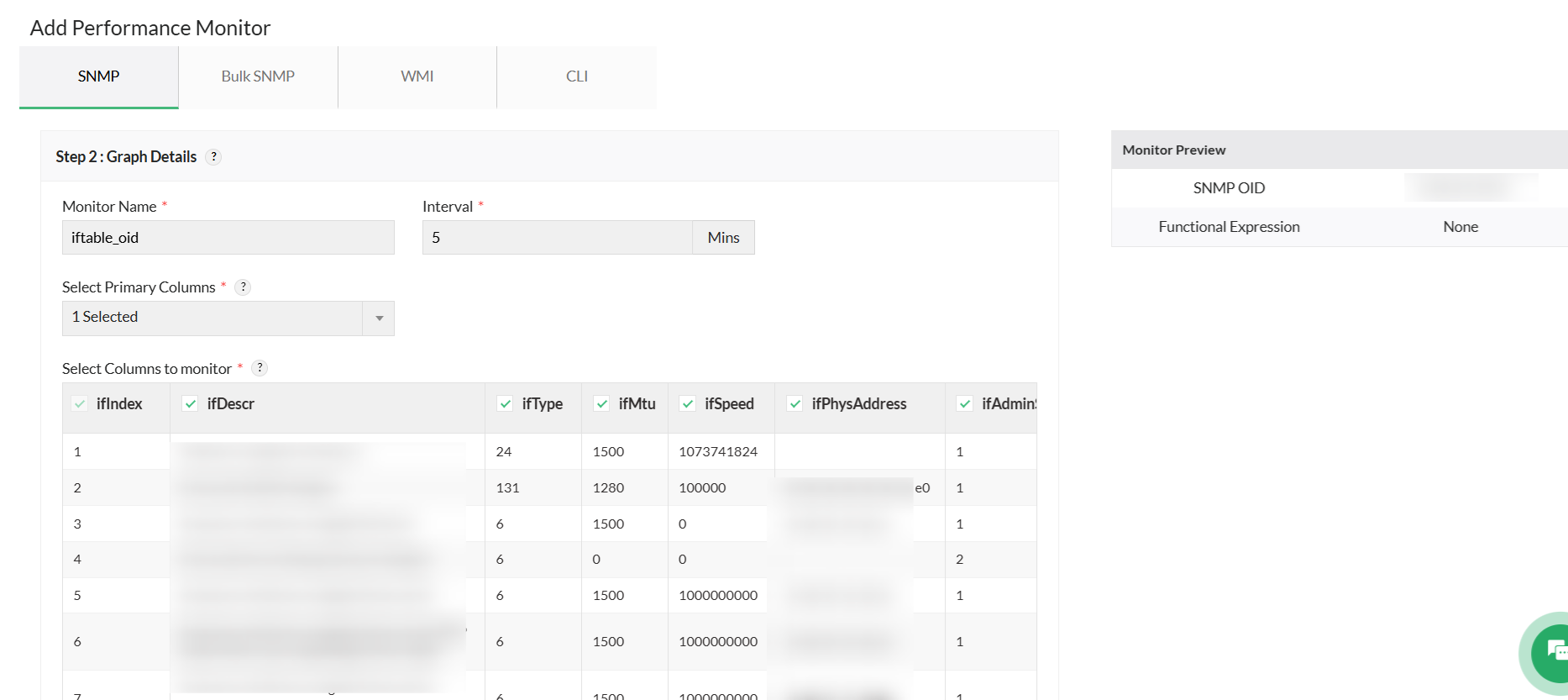 ManageEngine OpManager: Tabular OID Monitoring