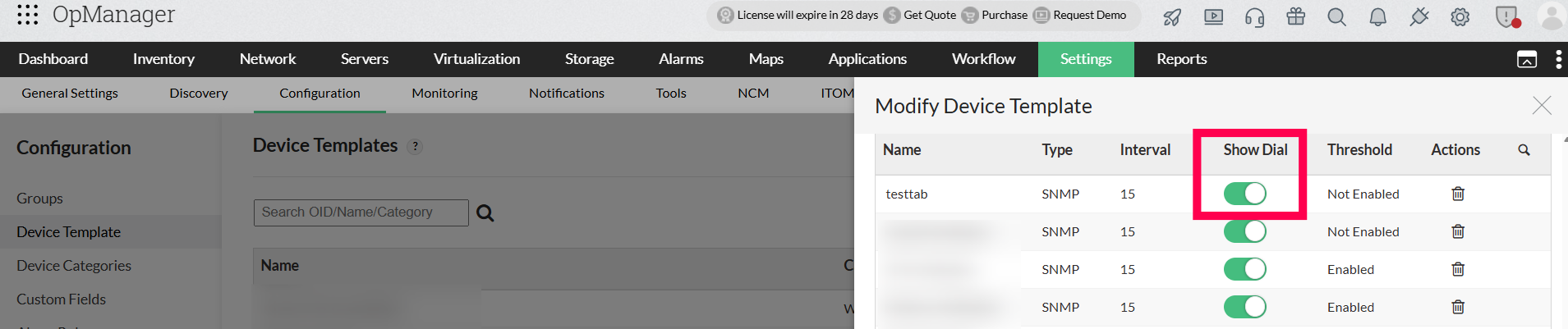 ManageEngine OpManager: Tabular OID Monitoring