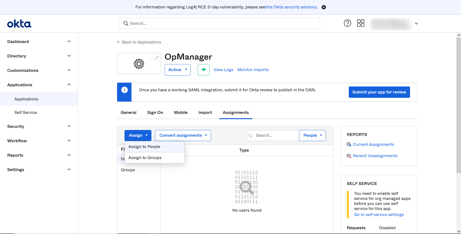 Configure Azure IdP in OpManager