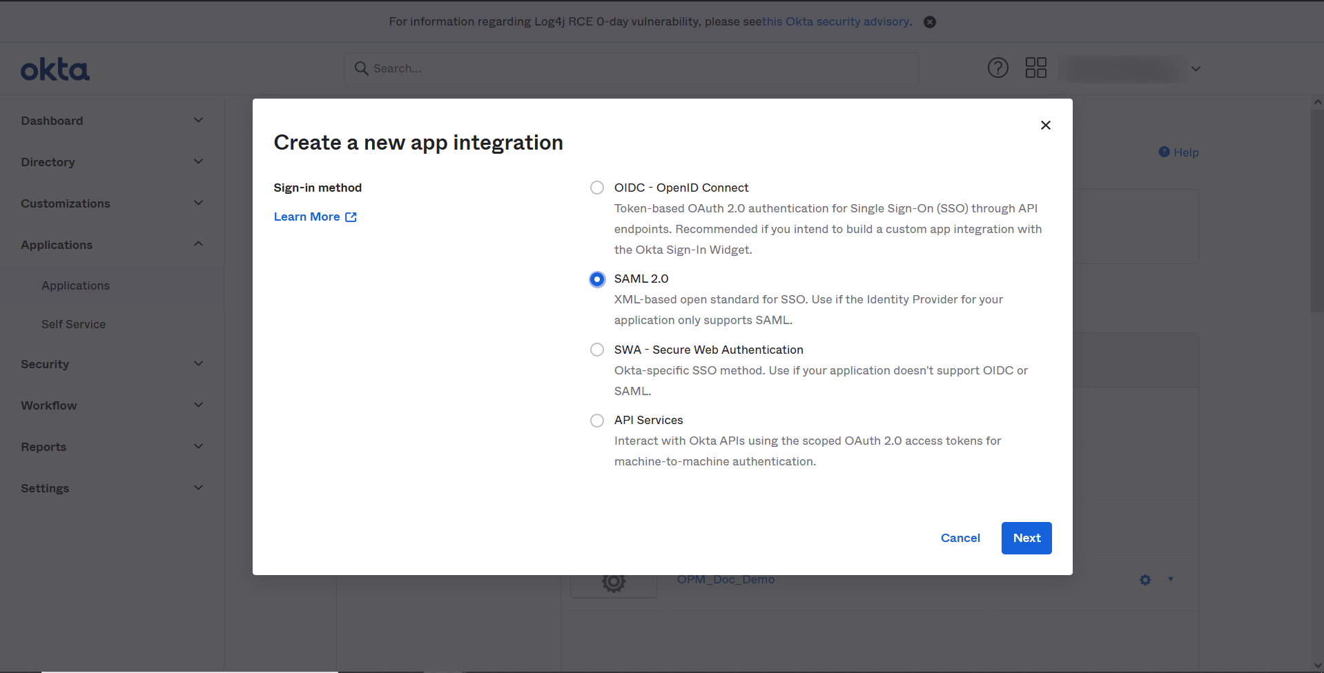 How to configure Okta in NCM ManageEngine Network Configuration