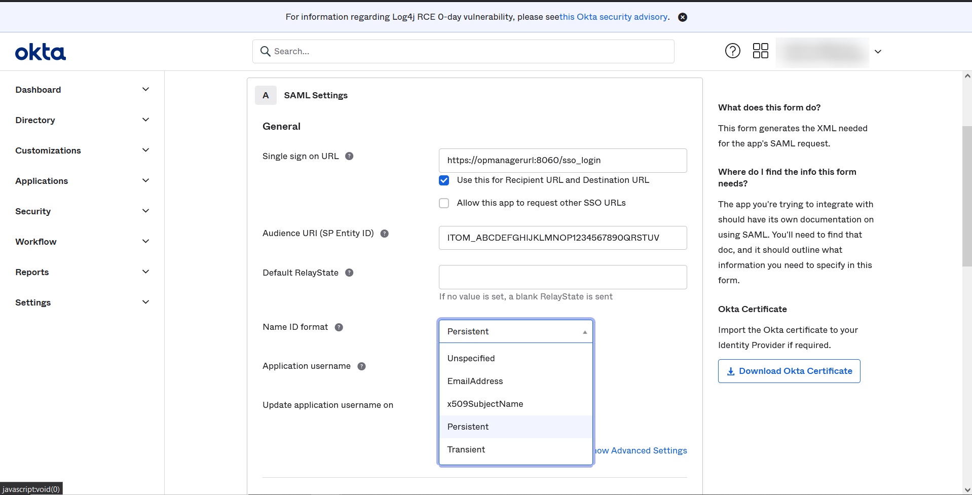 Configure Azure IdP in OpManager