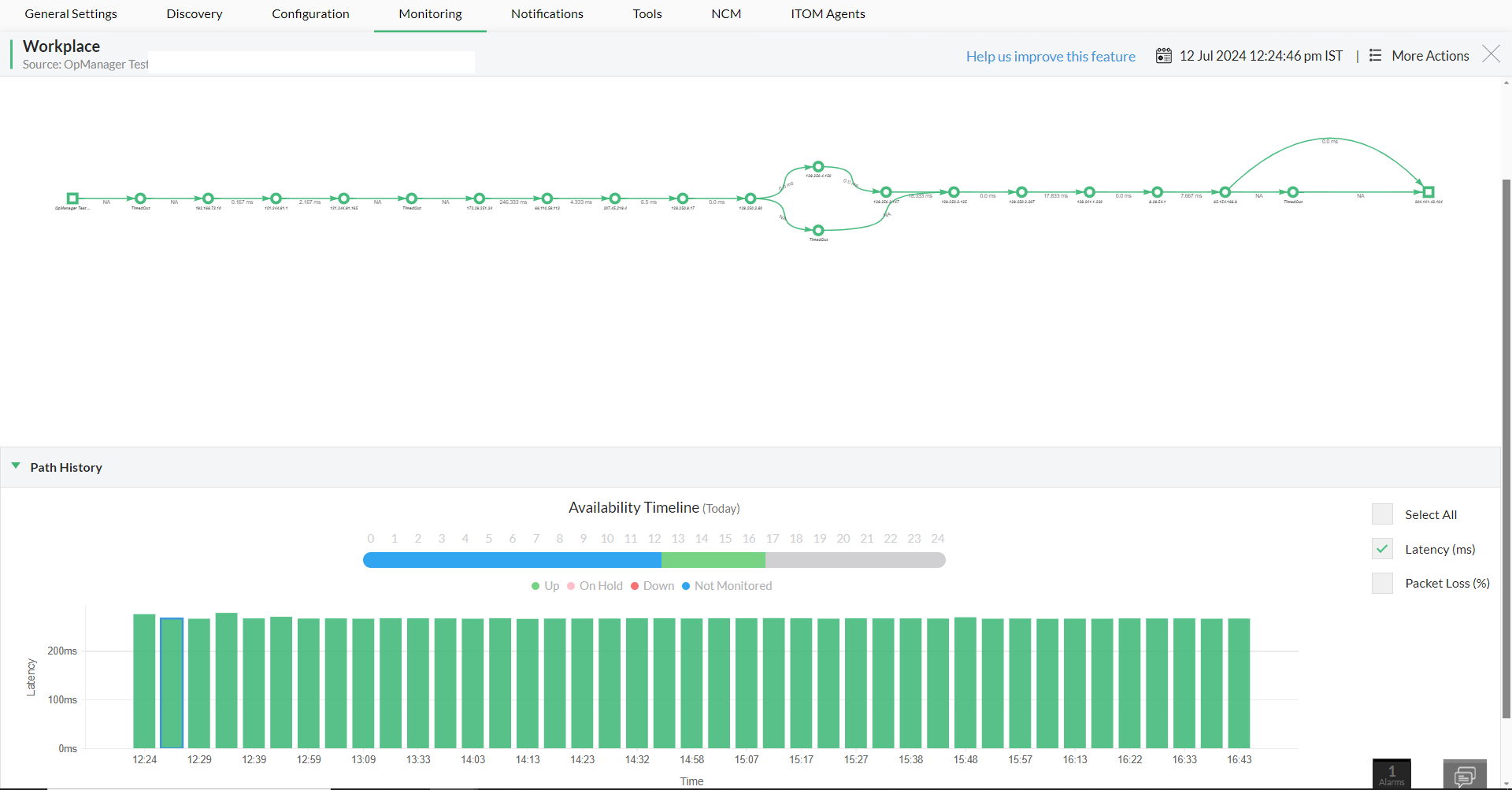 Netpath analysis- ManageEngine OpManager