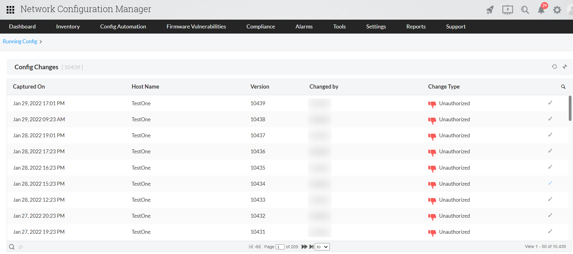 NCM Real Time Change Detection