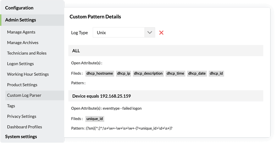 Event log parser