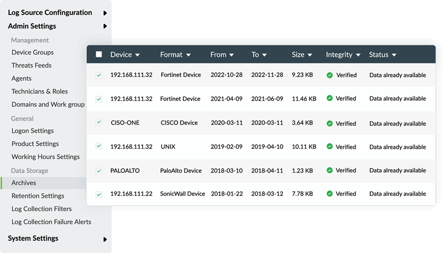 Event log archiving