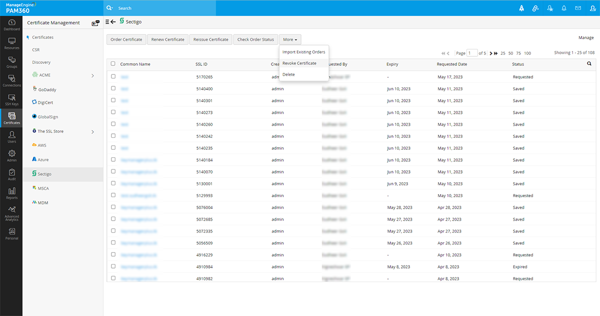 Sectigo Certificate Manager Integration