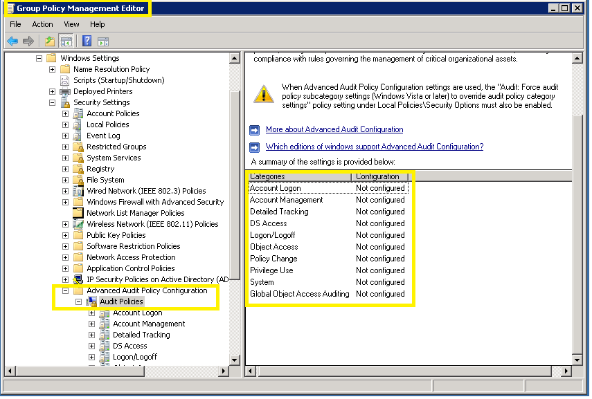 Group Policy Object Editor Vista