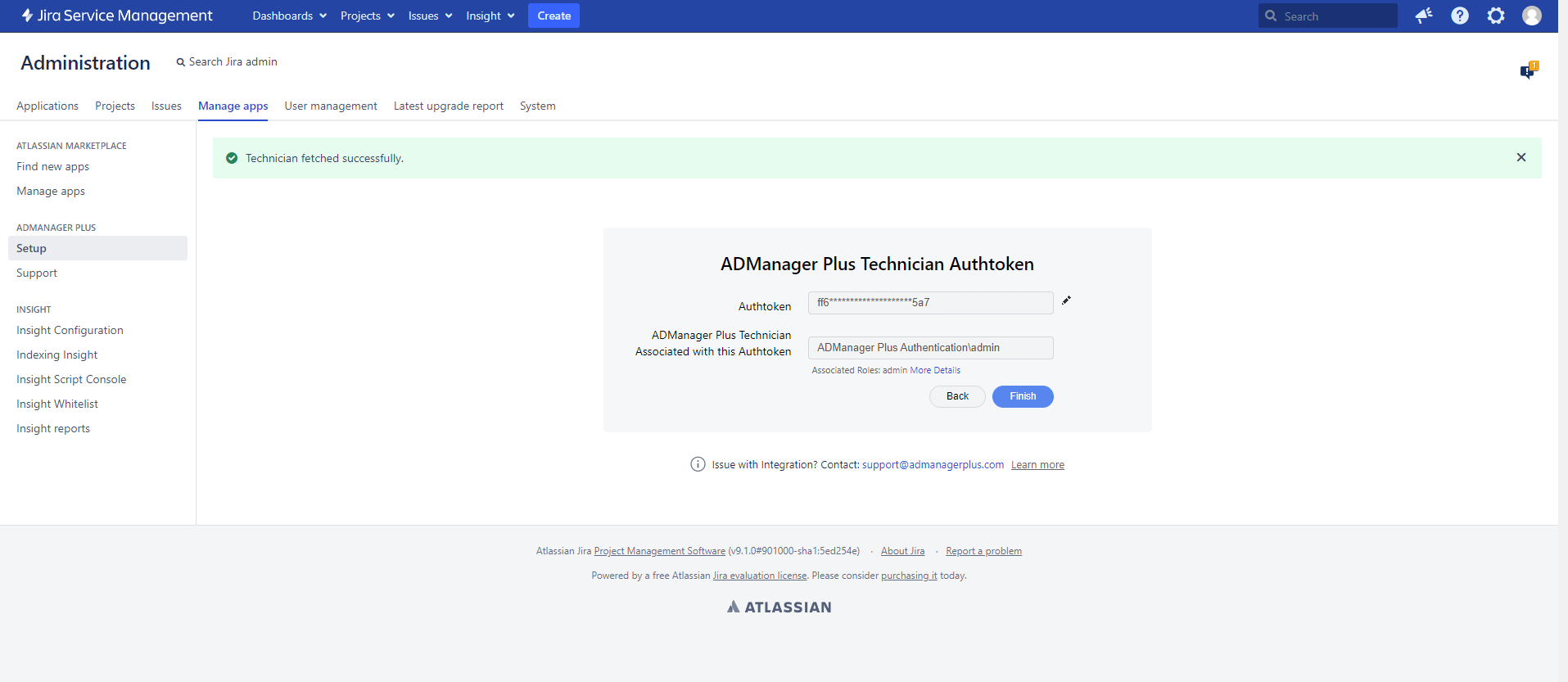 Jira integration settings